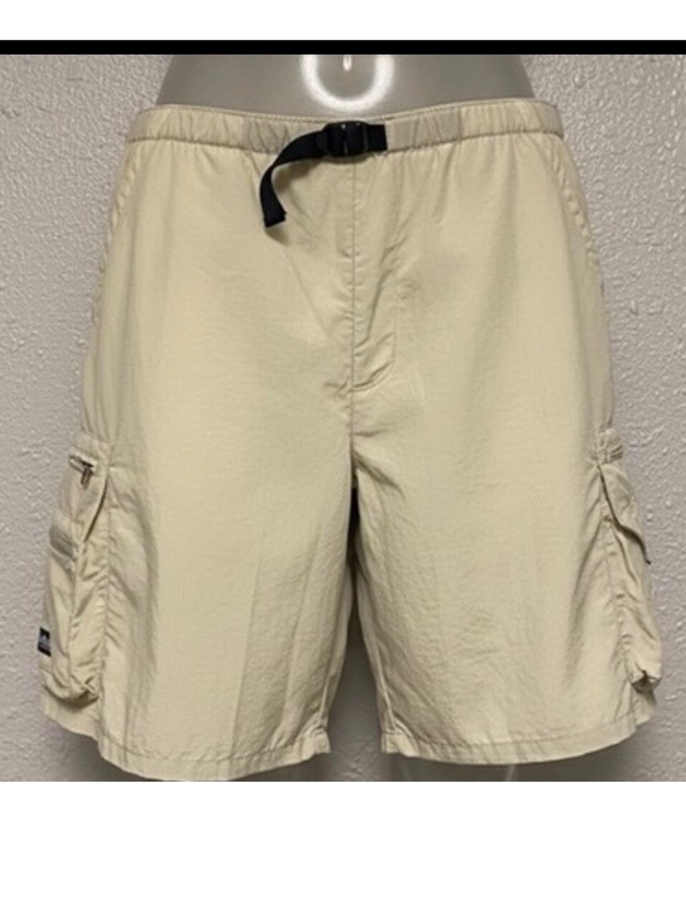 Columbia Gorpcore Cargo Shorts Men’s L Beige Nylon Hiking Utility Belted 00s